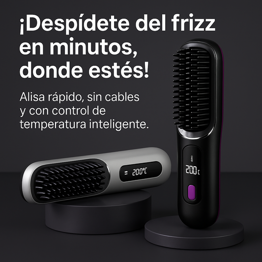 Cepillo alisador de pelo inalámbrico perfecto para llevartelo a cualquier sitio facilmente.