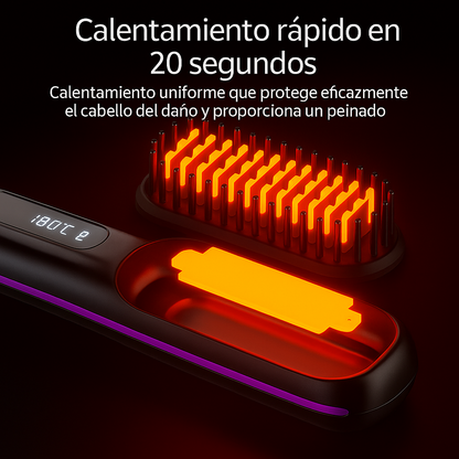 Cepillo alisador de pelo inalámbrico perfecto para llevartelo a cualquier sitio facilmente.